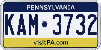 PA license plate KAM3732