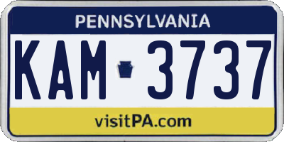PA license plate KAM3737