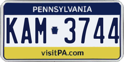 PA license plate KAM3744