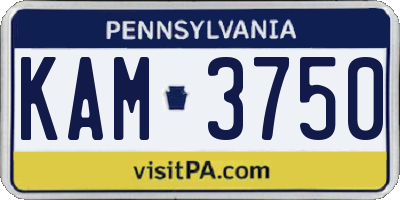 PA license plate KAM3750