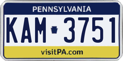 PA license plate KAM3751