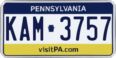 PA license plate KAM3757