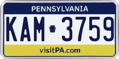 PA license plate KAM3759
