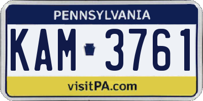 PA license plate KAM3761