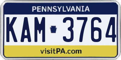 PA license plate KAM3764