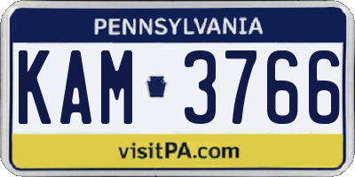 PA license plate KAM3766