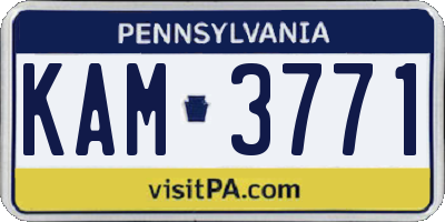 PA license plate KAM3771