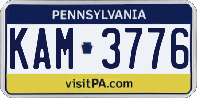 PA license plate KAM3776