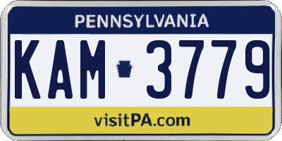 PA license plate KAM3779