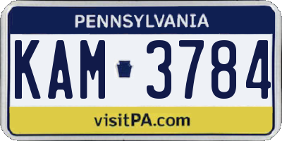 PA license plate KAM3784