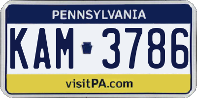 PA license plate KAM3786