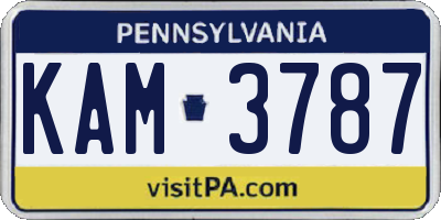 PA license plate KAM3787