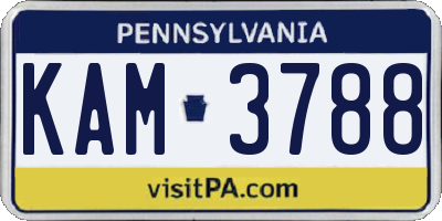 PA license plate KAM3788