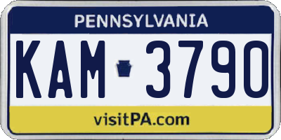 PA license plate KAM3790
