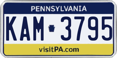PA license plate KAM3795
