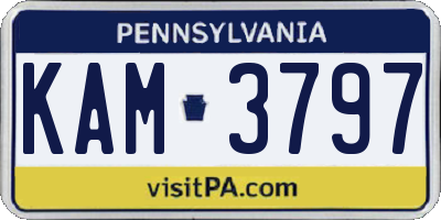 PA license plate KAM3797