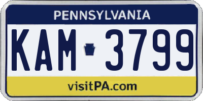 PA license plate KAM3799