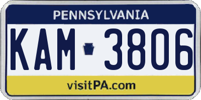 PA license plate KAM3806