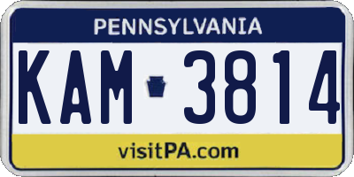 PA license plate KAM3814