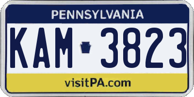 PA license plate KAM3823
