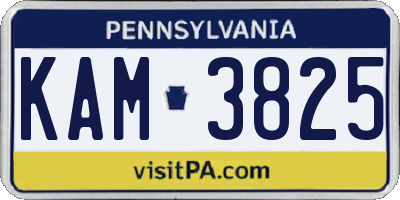 PA license plate KAM3825