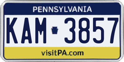 PA license plate KAM3857