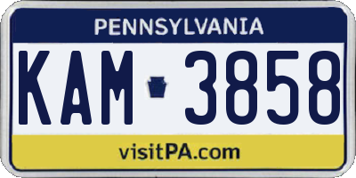 PA license plate KAM3858