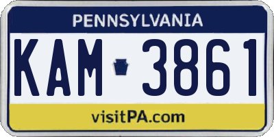 PA license plate KAM3861