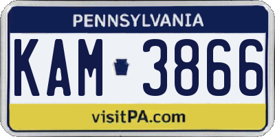 PA license plate KAM3866