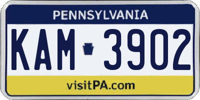 PA license plate KAM3902