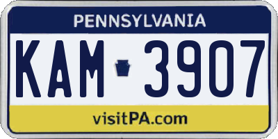 PA license plate KAM3907