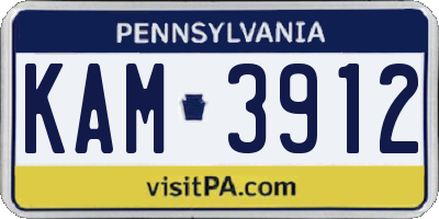 PA license plate KAM3912