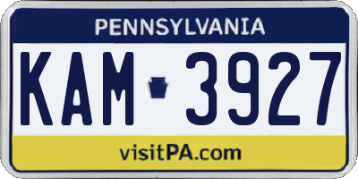 PA license plate KAM3927