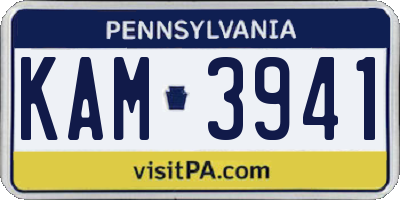 PA license plate KAM3941