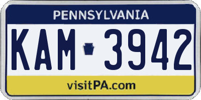 PA license plate KAM3942
