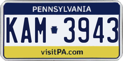 PA license plate KAM3943