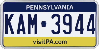 PA license plate KAM3944
