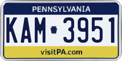 PA license plate KAM3951