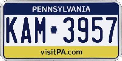 PA license plate KAM3957