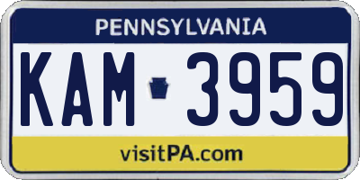 PA license plate KAM3959