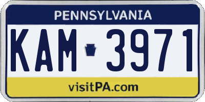 PA license plate KAM3971
