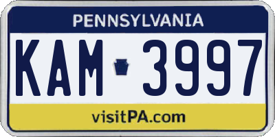 PA license plate KAM3997