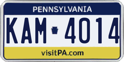 PA license plate KAM4014