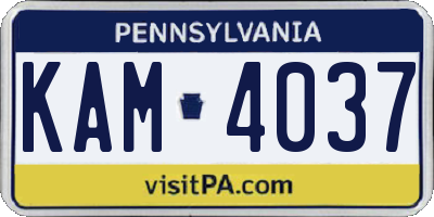 PA license plate KAM4037