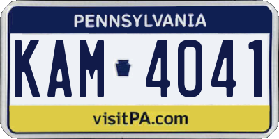 PA license plate KAM4041