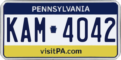 PA license plate KAM4042