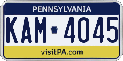 PA license plate KAM4045