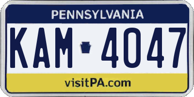 PA license plate KAM4047