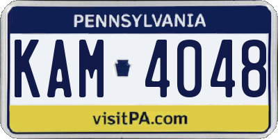 PA license plate KAM4048