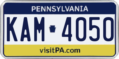 PA license plate KAM4050